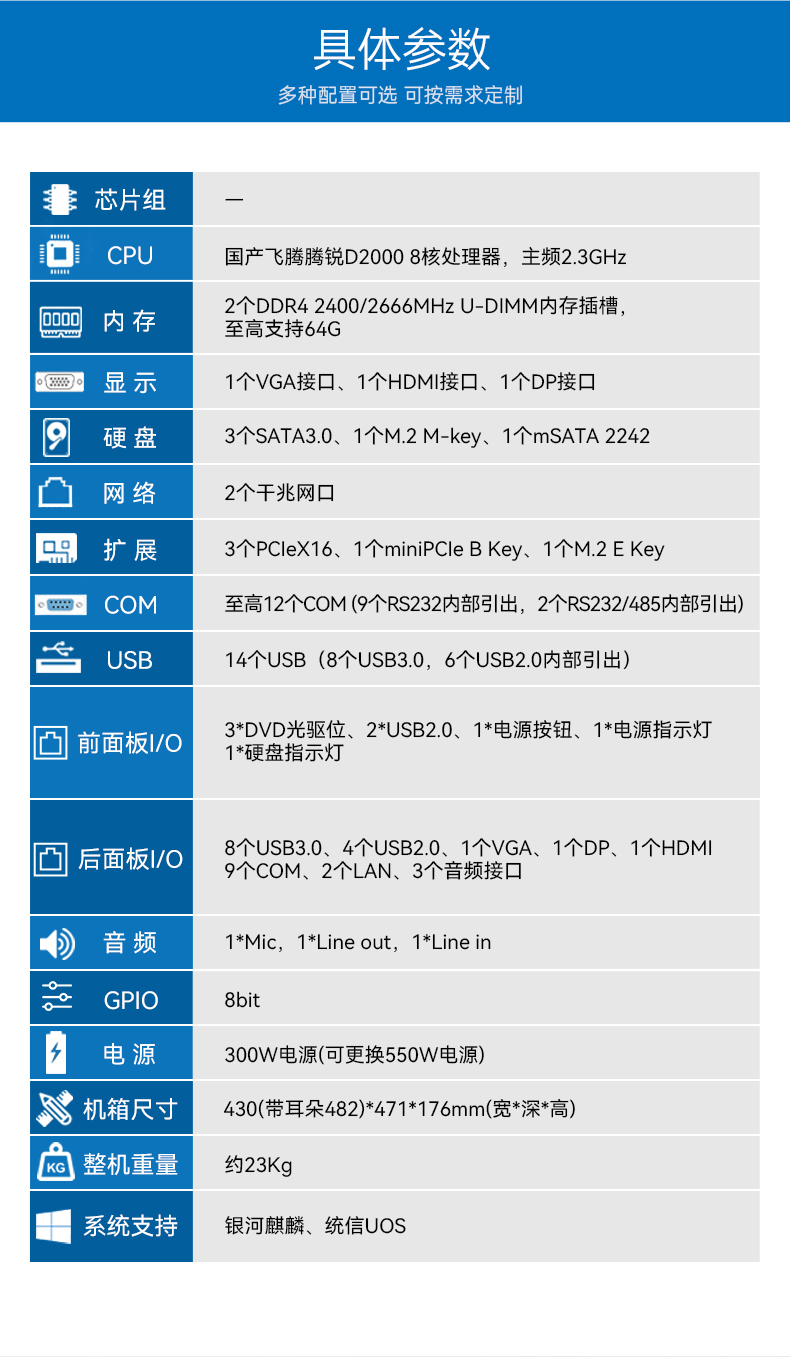 國產(chǎn)4U信創(chuàng)重慶工控機,飛騰騰銳D2000八核處理器,5G國產(chǎn)CPU電腦,DT-610X-TD2KMB.jpg